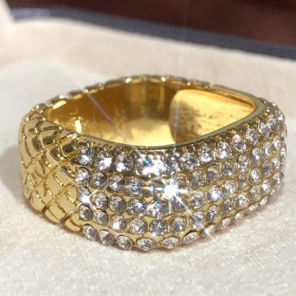 Eternity Gold Plated Cubic Zirconia Fashion Ring for Women/Men, L568 - Picture 5 of 7